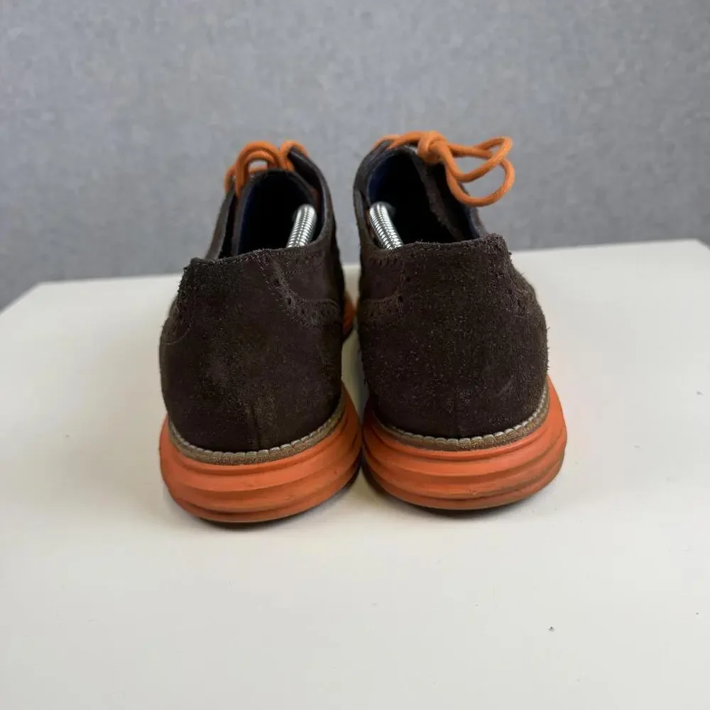 Cole Haan Lunargrand Suede Oxford Shoes Grand OS Brown Orange Men’s Size 11